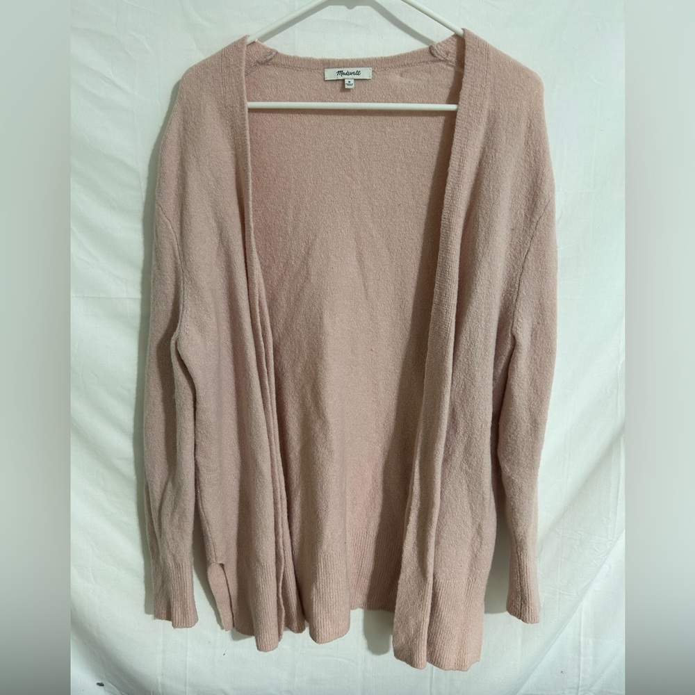 Madewell Cozy Walker‎ Wool Blend Oversized Pink Cardigan Size Medium